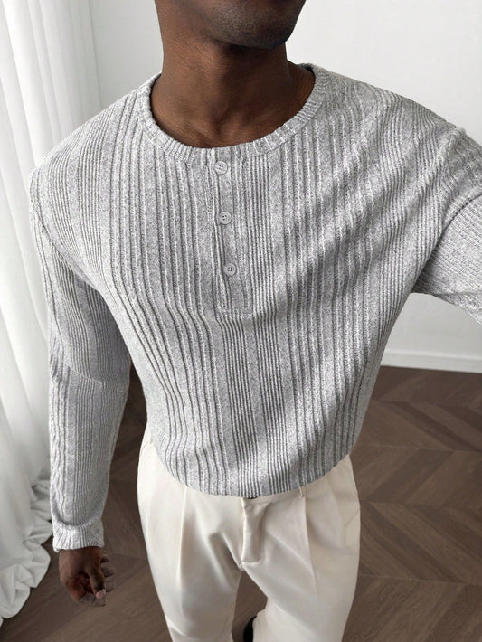 Everyday Grey Textured Long Sleeve Tee