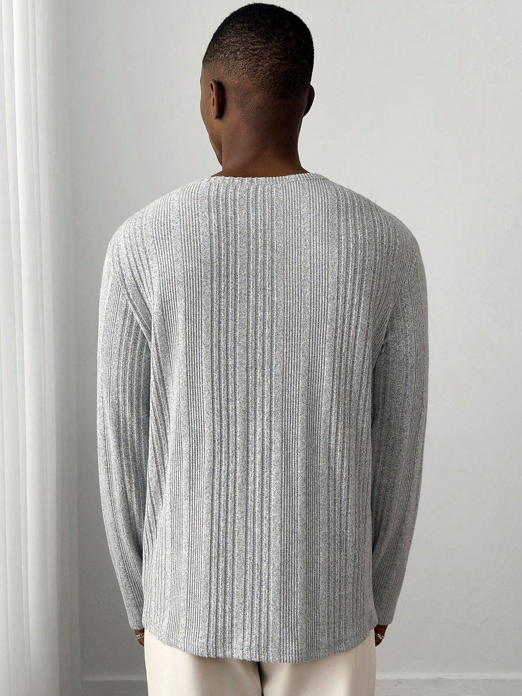 Everyday Grey Textured Long Sleeve Tee