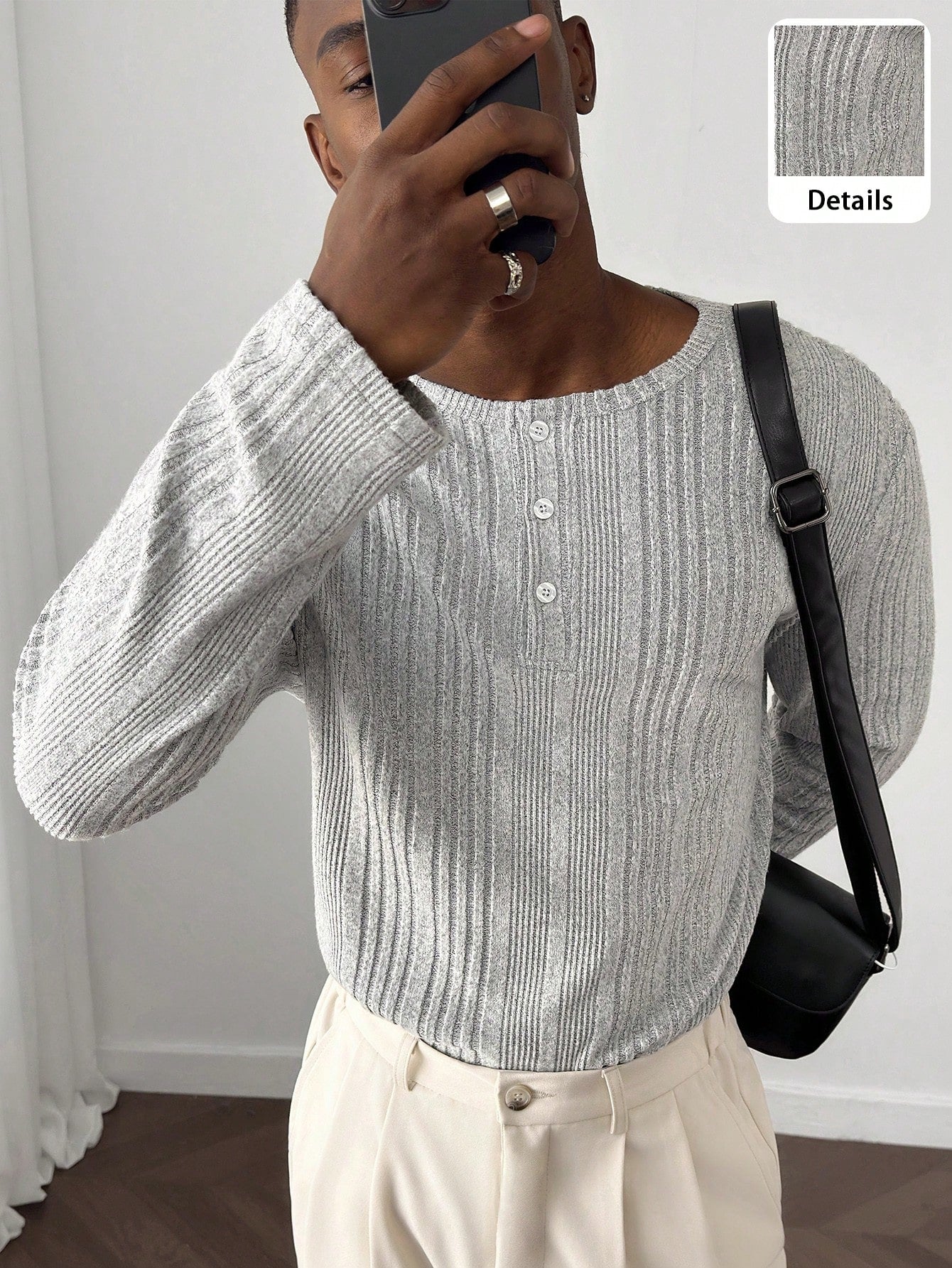 Everyday Grey Textured Long Sleeve Tee